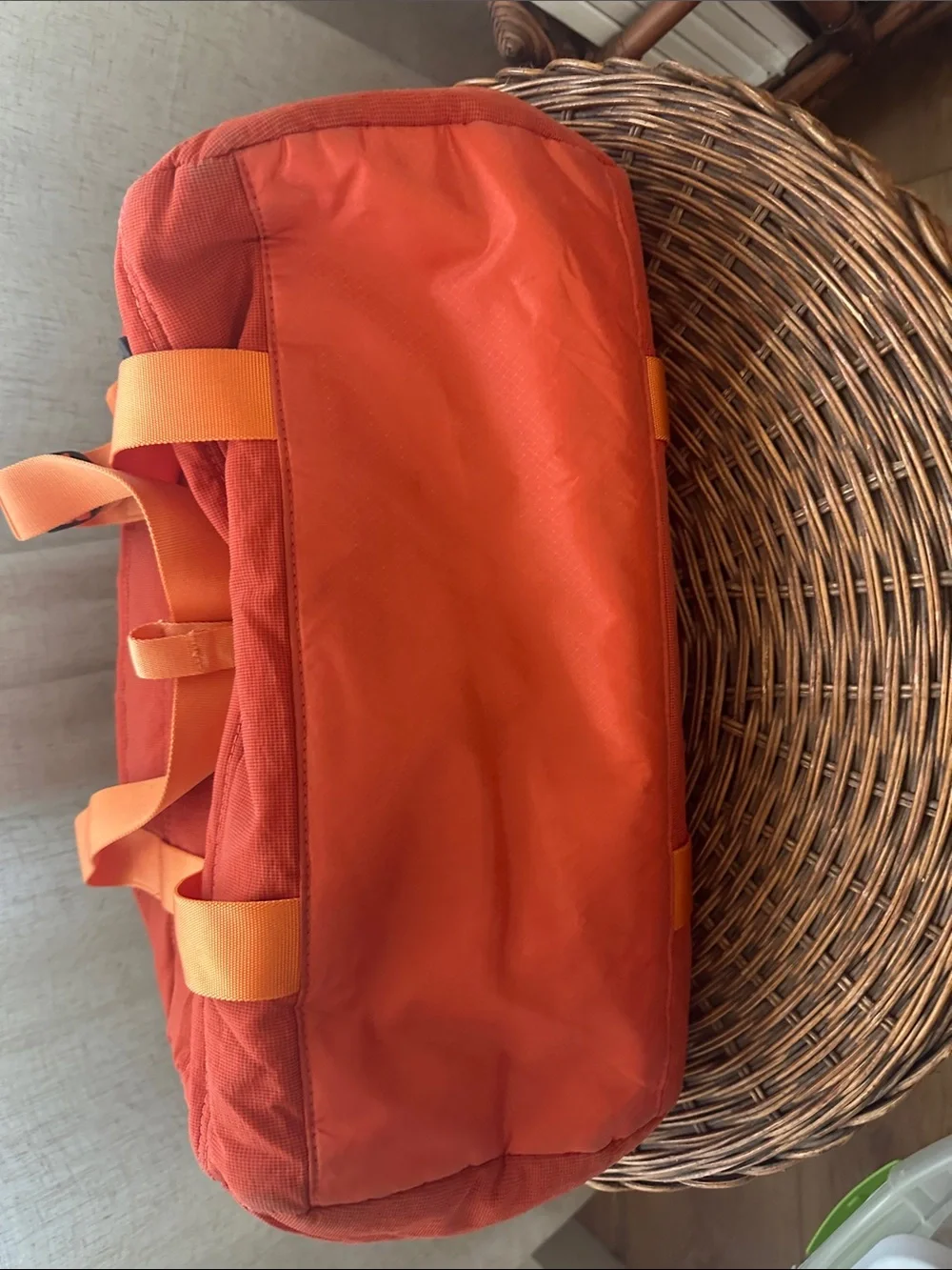 lululemon athletica Orange Quilted Duffel with Bright Straps